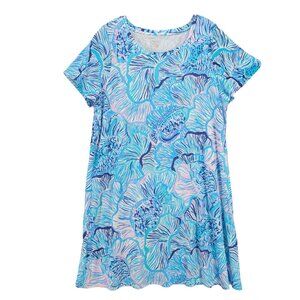 LILLY PULITZER Cody T-Shirt Dress 100% Pima Cotton Fishful Thinking Size XXL
